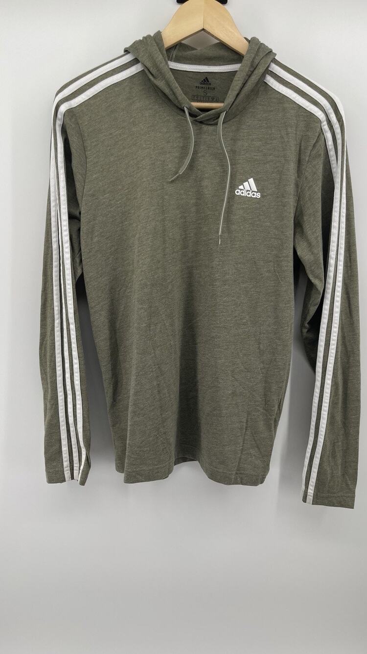 Adidas Primegreen Hoodie Women’s Small Gray Pullover Athletic Sweatshirt Logo